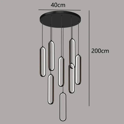DecorBites™ LED Staircase Chandeliers | Modern Pendant Light for Living Room