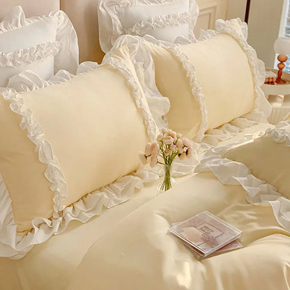 ™ Korean Princess Lolita Bed 4-Piece Set in Solid Washed Cotton