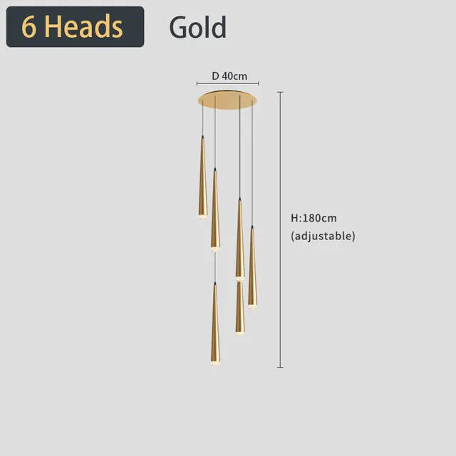 DecorBites™ Black LED Ceiling Chandelier: Stylish Staircase Lighting for Home Decor & Living Room