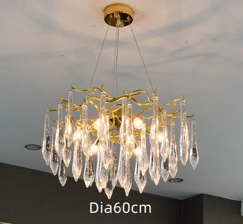 DecorBites™ Bird's Nest Crystal LED Chandelier: Modern Bubble Pendant Light for Living Room & Bedroom.