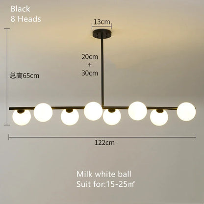 DecorBites™ Glass Ball Pendant Chandeliers LED Hanging Lights for Home Decor