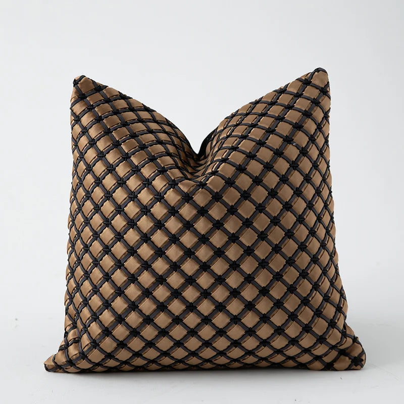 DecorBites™ Ivory Tawny Rabbit Fur Handmade Throw Pillow Covers - Modern Luxury Decor