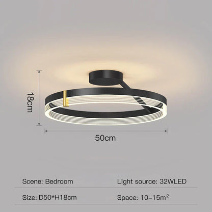 DecorBites™ Black Gold Round Chandelier: Modern Design Ceiling Lamp for Home Decoration