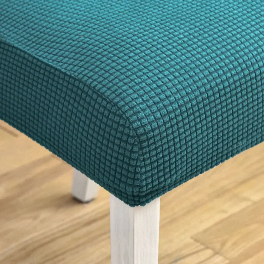 DecorBites™ Blue Quilted Chair Cover Slipcover Stretch Elastic Chair Protector for Banquet