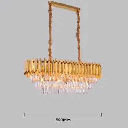 DecorBites™ Black Gold Metal LED Chandelier Living Room Dining Modern Lustre Crystal Hanging Lamp