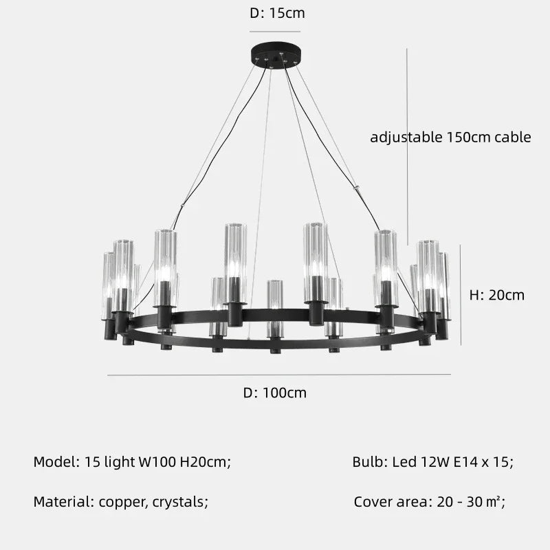 DecorBites™ Crystal Chandelier Pendant Lights - Luxury LED Lighting for Living Room