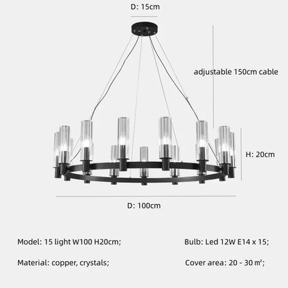 DecorBites™ Crystal Chandelier Pendant Lights - Luxury LED Lighting for Living Room
