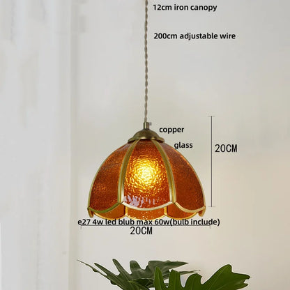 DecorBites™ Blue Glass LED Pendant Light: Modern Nordic Tiffany Hanging Lamp for Bedroom & Dining Room