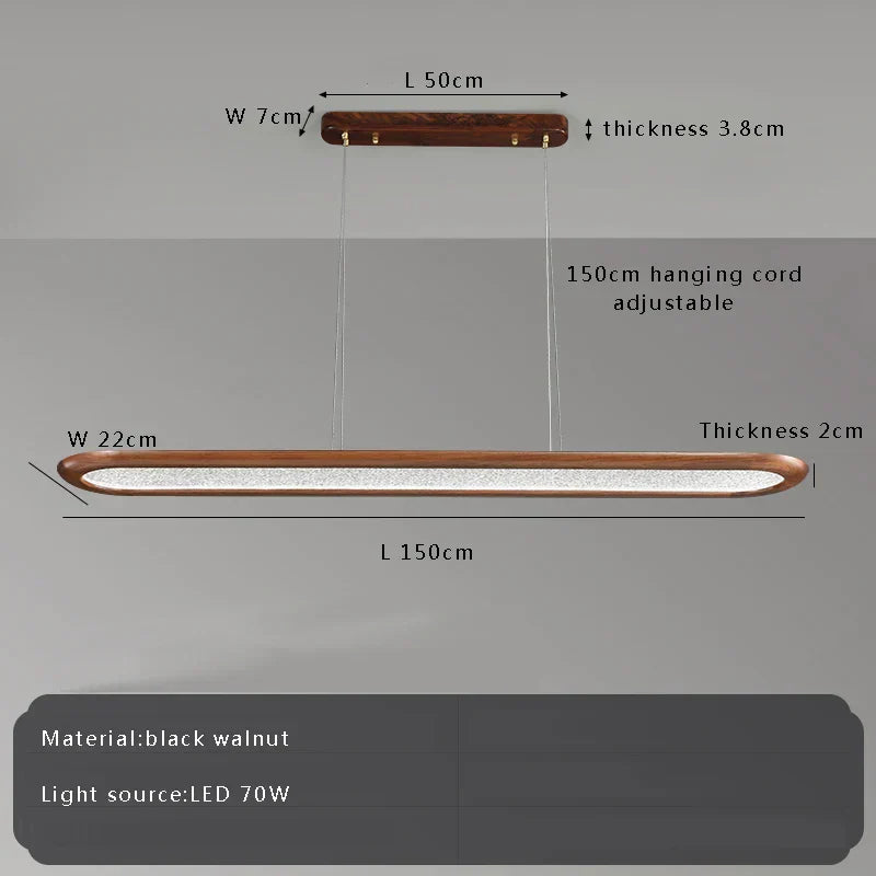 DecorBites™ Black Walnut Wooden Ceiling Chandelier LED Pendant Lamp for Modern Home Decor