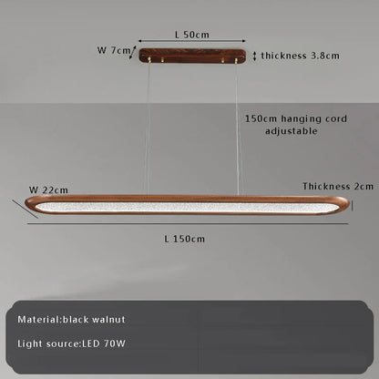 DecorBites™ Black Walnut Wooden Ceiling Chandelier LED Pendant Lamp for Modern Home Decor