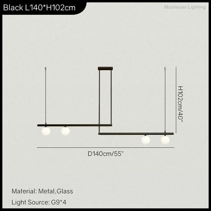 DecorBites™ LED Linear Hanging Lamp for Home Modern Minimalist Living Room Chandelier