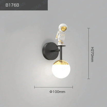 DecorBites™ Kids Astronaut Wall Lamp: Modern Space Theme Bedroom Light Fixture