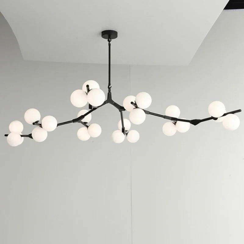 DecorBites™ Black Gold LED Glass Ball Chandelier for Living Room, Kitchen, Bedroom Décor