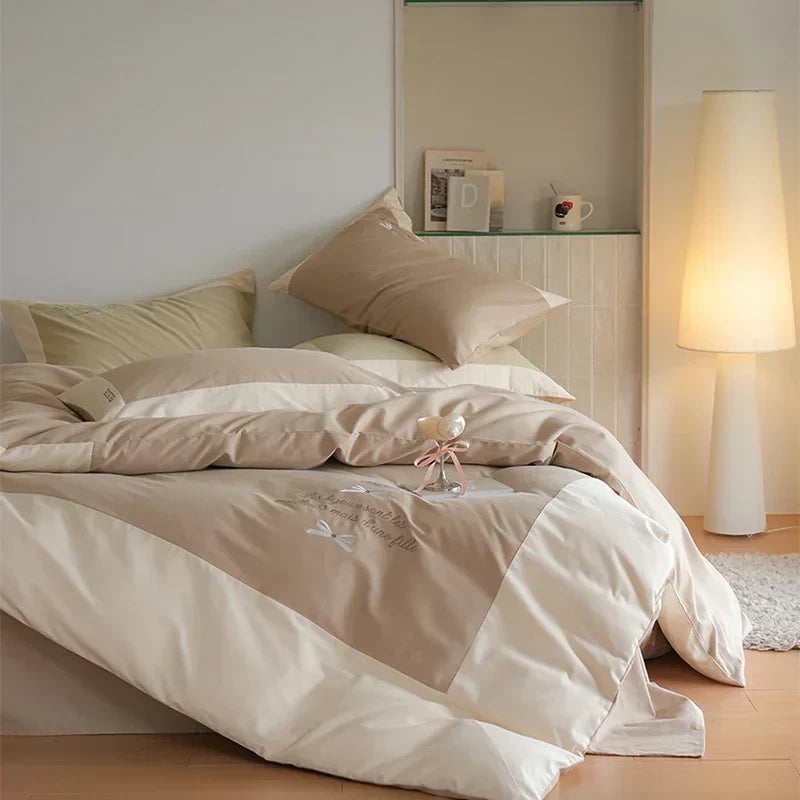 DecorBites™ Brushed Volcanic Fleece Bedding Set: Luxe 100% Cotton Duvet Cover & Pillowcases