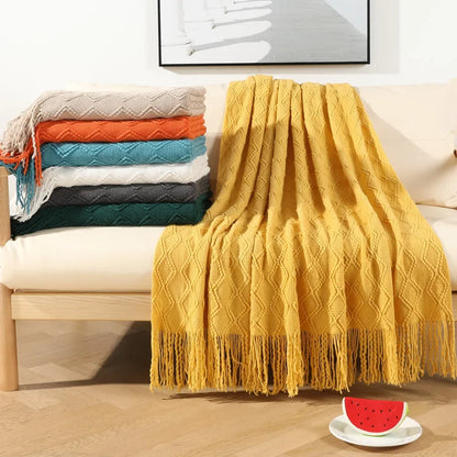 ™ Knitted Woolen Blanket - Cozy Home Accent and Travel Essential