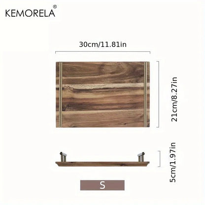 DecorBites™ Lovesickness Wooden Serving Tray with Metal Handle | Elegant Fruit and Sushi Dish