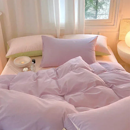 DecorBites™ Cotton Queen Bedding Set: Duvet Cover, Sheets, Quilt Cover, Pillow Covers -Soft & Comfortable