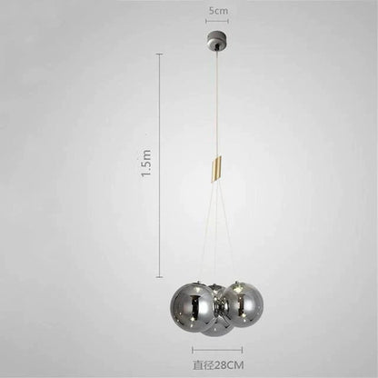 DecorBites™ Glass Ball Chandelier - Nordic Modern Designer LED Pendant Lights for Home Decor
