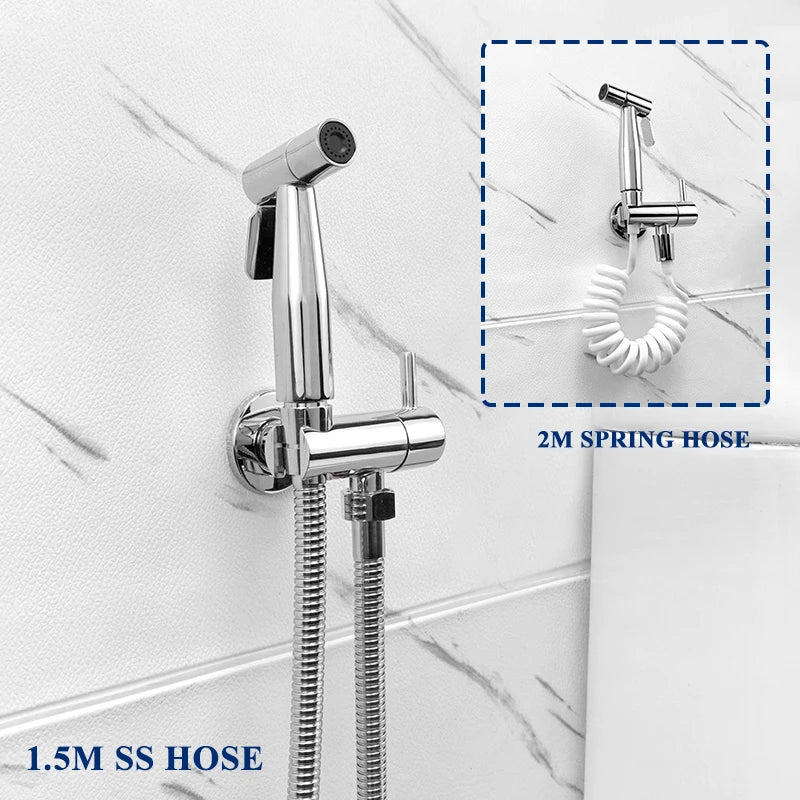 ™ Gold Bidet Faucet Handheld Sprayer Single Cold Water Tap Hygienic Toilet Shower
