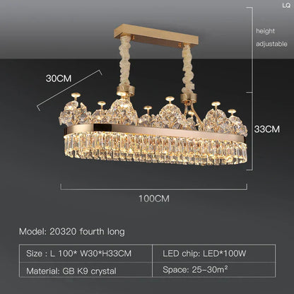 DecorBites™ Crystal Chandelier: Postmodern Light Luxury Double-Layer Pendant for Home Living Room