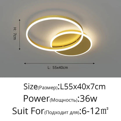 DecorBites™ Aluminum Circle LED Chandelier Ceiling Light for Bedroom Living Room Kitchen