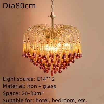DecorBites™ Crystal Water Drop Ceiling Chandelier for Home Decor and Lighting