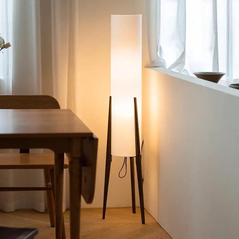 ™ Japanese Wood Floor Lamp Vintage LED for Retro Living Room, Bedroom, Study Room