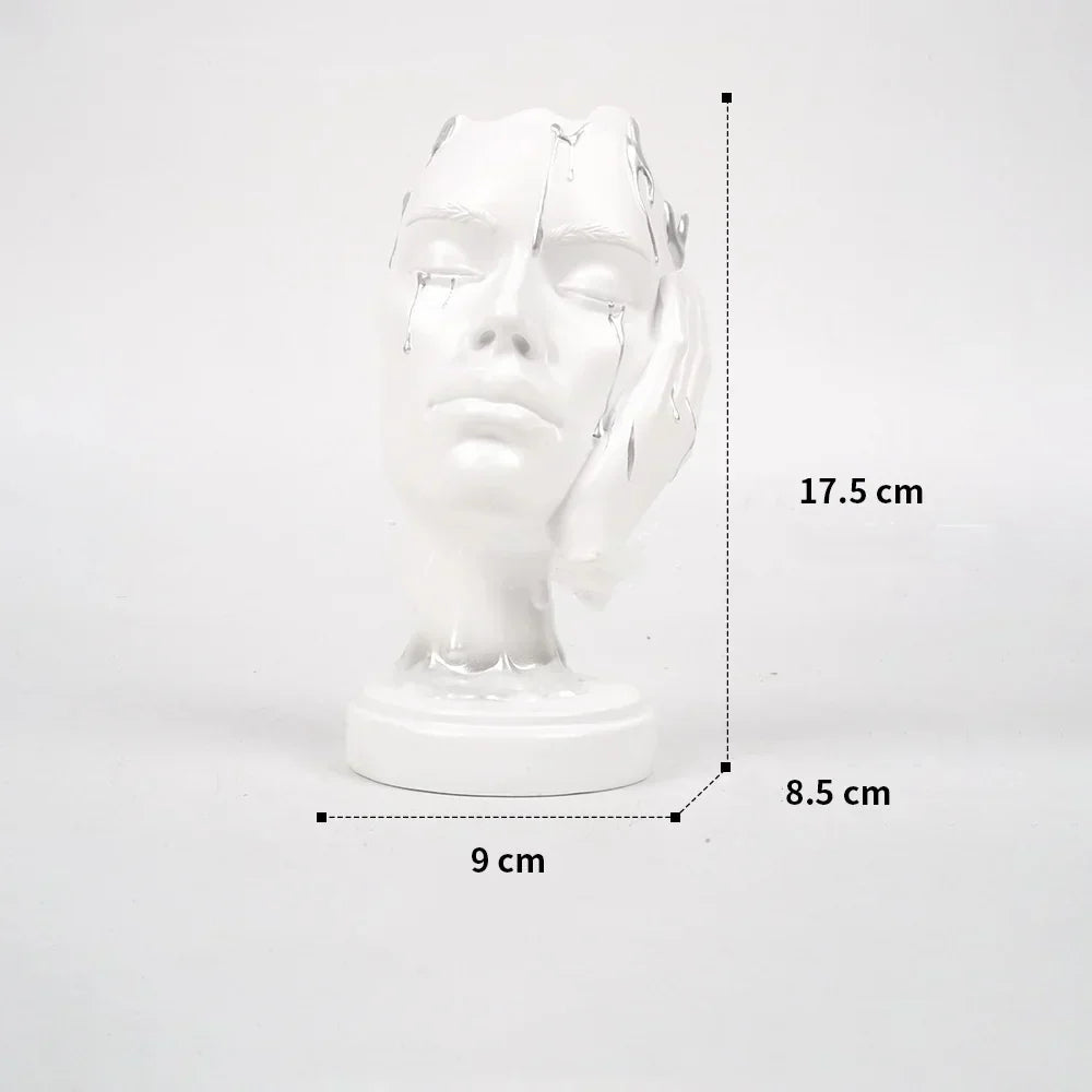 DecorBites™ Abstract Face Mask Silence Gold Resin Statue Home Decor Figurine