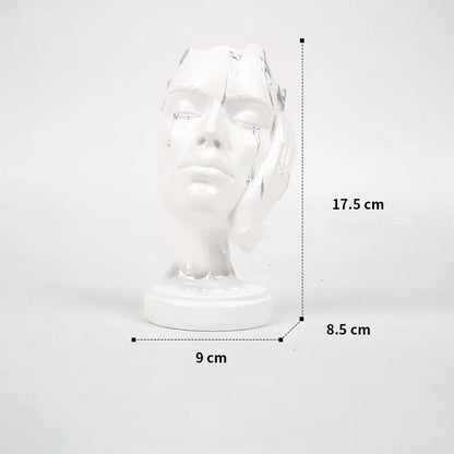 DecorBites™ Abstract Face Mask Silence Gold Resin Statue Home Decor Figurine