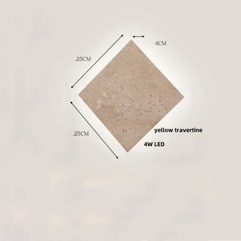 DecorBites™ Double LED Wall Lamp Sconce Yellow Cave Stone Iron Canopy Mirror Light