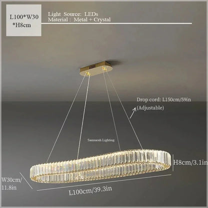 DecorBites™ Crystal Ceiling Pendant Chandelier for Luxury Room Decor