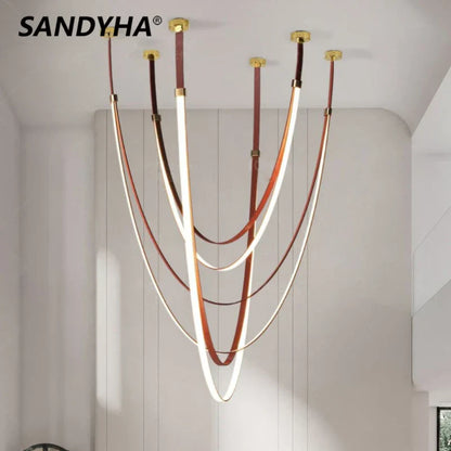 ™ LED Long Strip Chandelier for Modern Living Room and Villa