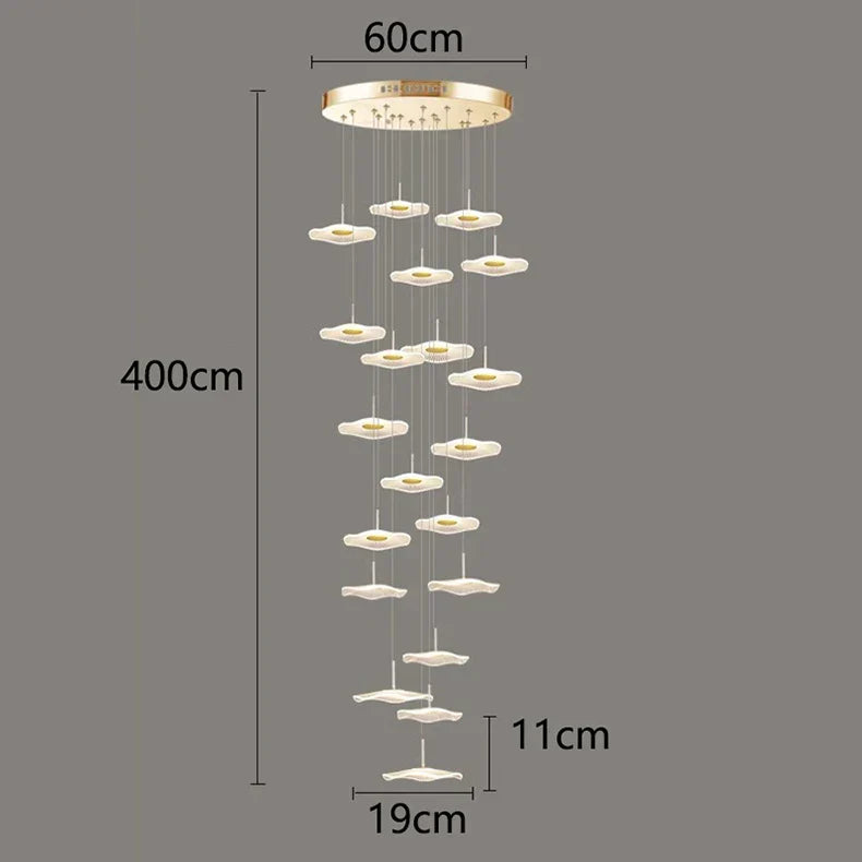 DecorBites™ Crystal Chandelier Stair Pendant Lamp Living Room Pendant Lights Interior Lighting