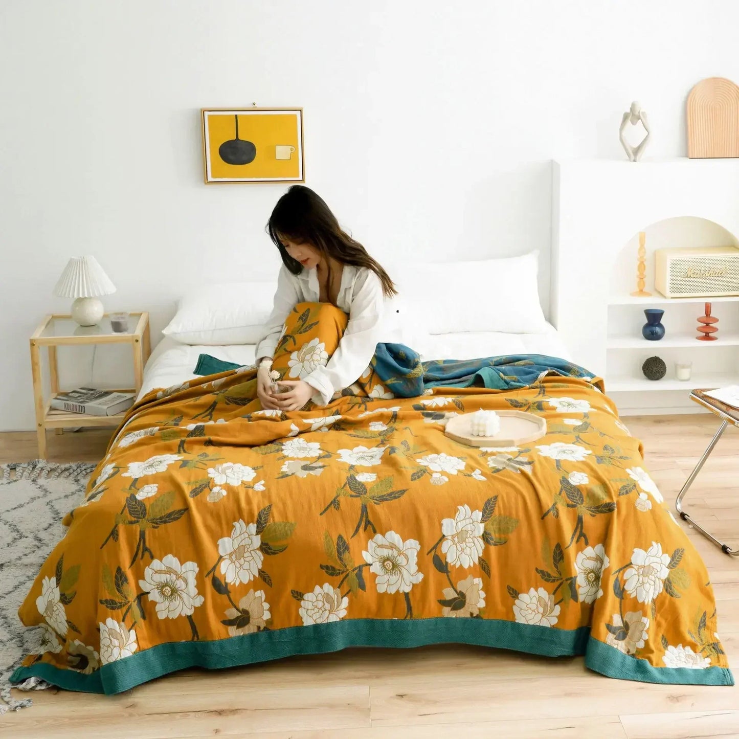 DecorBites™ Cotton Gauze Boho Throw Blanket