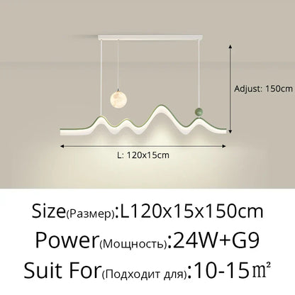 DecorBites™ LED Chandelier: Modern Minimalist Pendant Light for Dining Room, Kitchen, Home Lighting