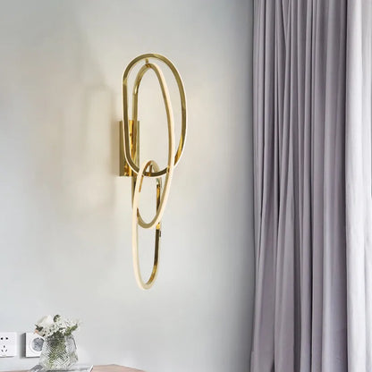 DecorBites™ Gold LED Wall Sconce Dimmable Lighting Fixture Polished Steel Modern Luminarias