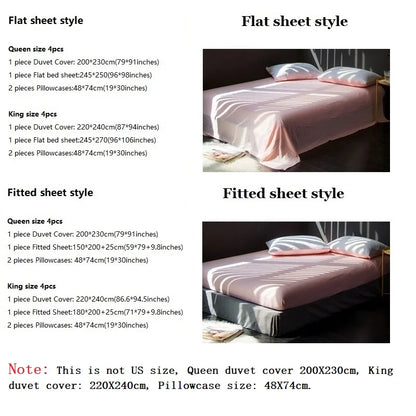DecorBites™ 1200TC Egyptian Cotton Satin Jacquard Patchwork Bedding Set with Silky Finish