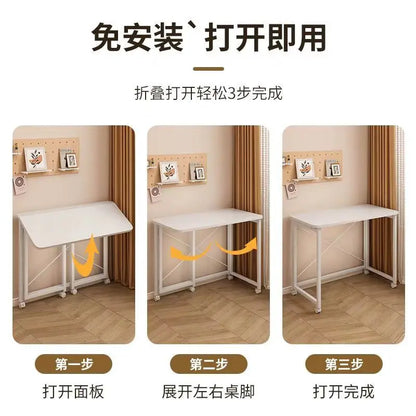 DecorBites™ Compact Foldable Table: Removable, Space-Saving, Portable, No Installation Rectangular Model