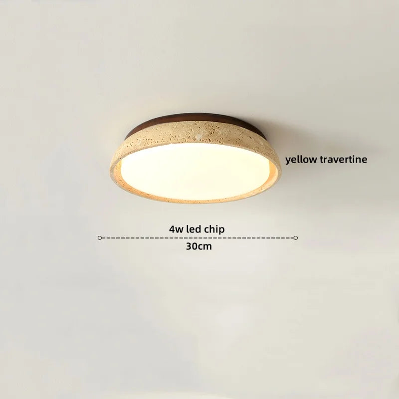 DecorBites™ LED Yellow Travertine Flush Mount Ceiling Light Fixtures