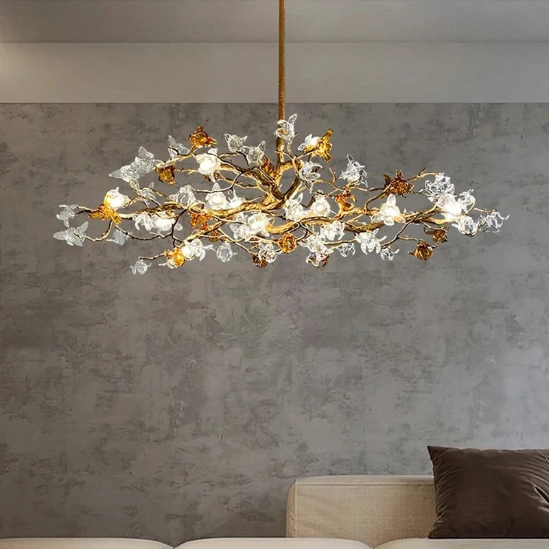 DecorBites™ Copper Branch Pendant Chandelier for Luxury Living Room & Restaurant