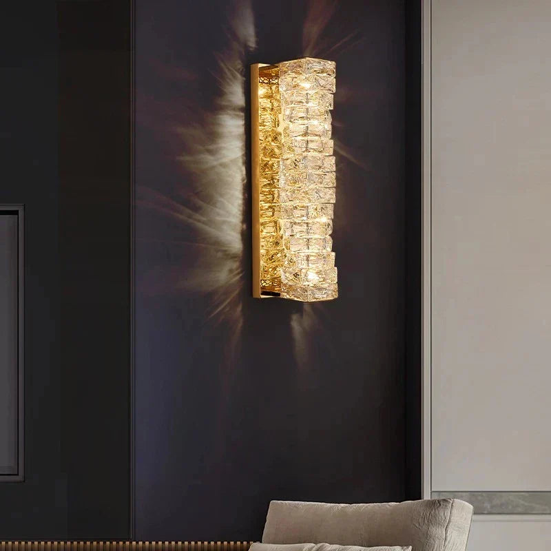 DecorBites™ Contemporary Crystal Wall Sconce for Bedside, Bathroom, Corridor, Aisle, TV Background Lighting