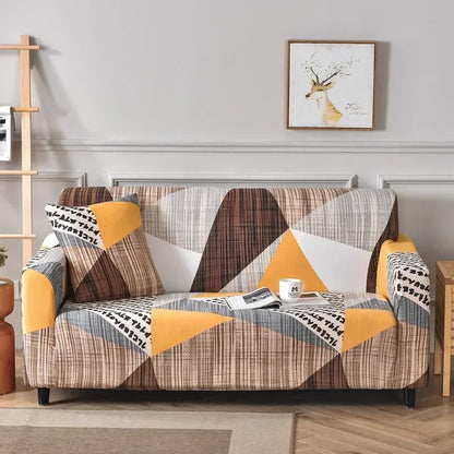 DecorBites™ Colorful Block Sofa Covers: Stretchy Loveseat Sectionals, Couch, Chair Slipcover