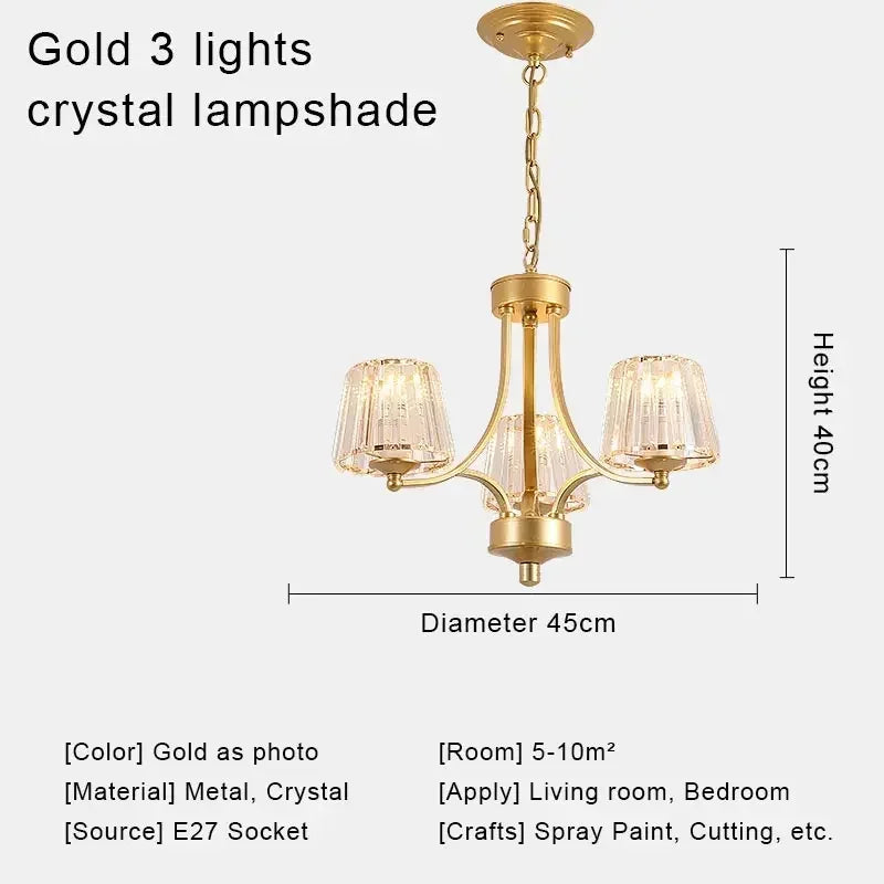 DecorBites™ Crystal Chandelier Ceiling Lights for Modern Living Spaces