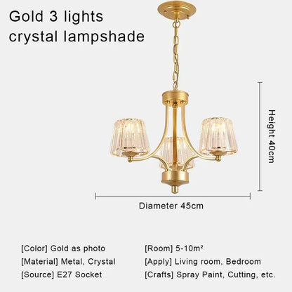 DecorBites™ Crystal Chandelier Ceiling Lights for Modern Living Spaces