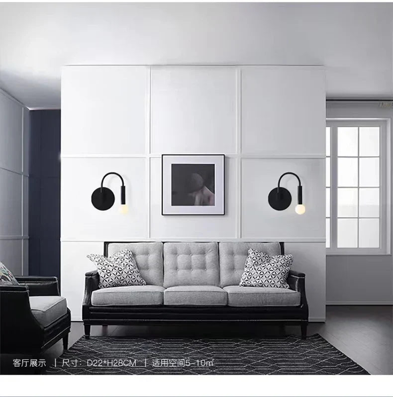 DecorBites™ Black Modern Wall Lamp for Bedroom Bathroom Living Room Hallway
