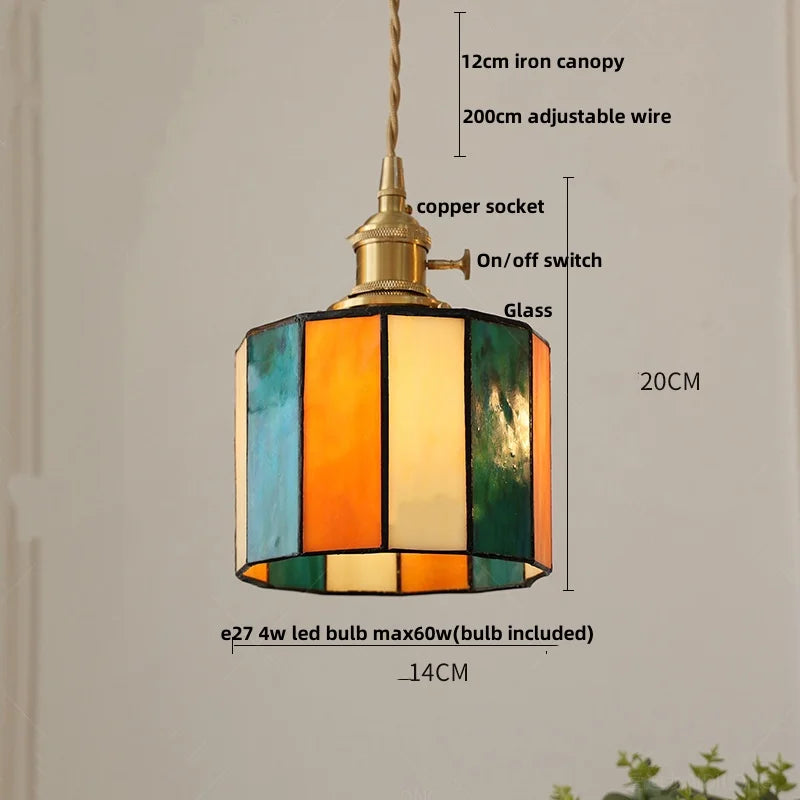 DecorBites™ Cube LED Pendant Lamp Walnut Wood Glass Hanging Lights for Restaurant and Bedroom