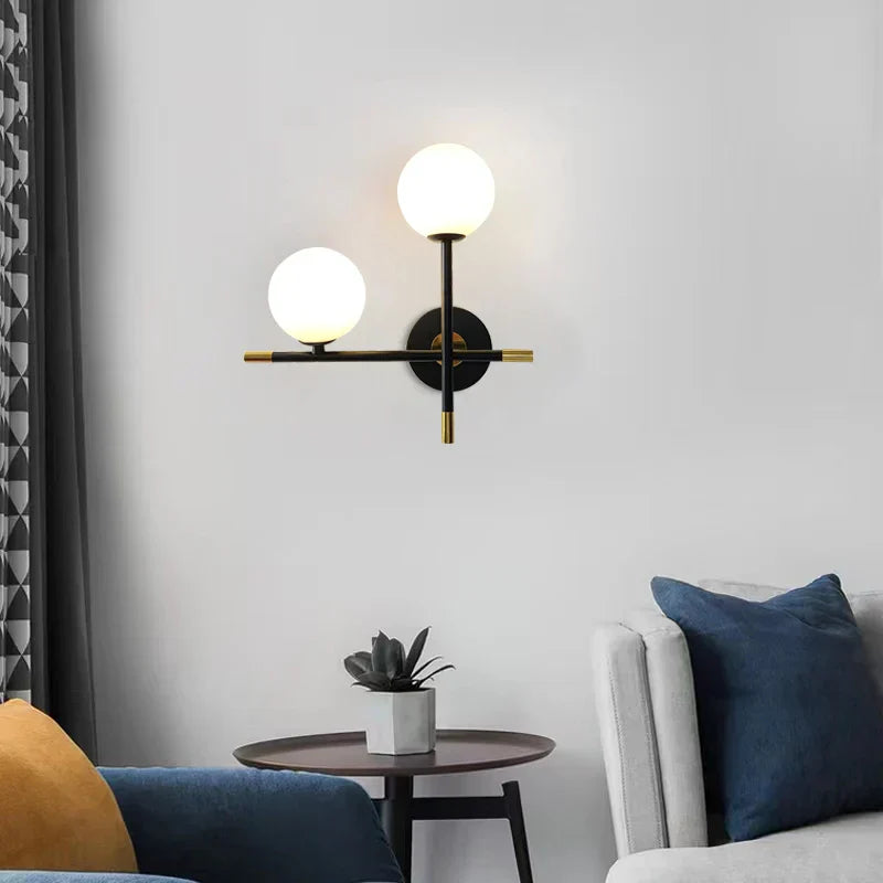 DecorBites™ LED Glass Ball Wall Lamp Modern Living Bedroom Lighting Fixture