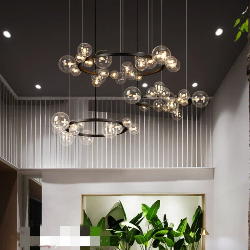 DecorBites™ Bubble Ball LED Pendant Light Fixture for Hall, Dining Room, Bedroom - Height Adjustable