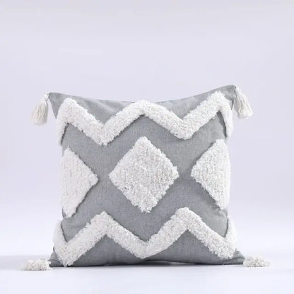 DecorBites™ Boho Morocco Tufted Tassel Cushion Cover for Modern Home Decor