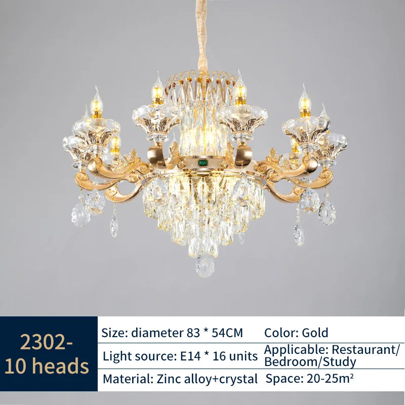 DecorBites™ Crystal Chandelier: Elegant Lighting for Living Room, Dining Room, Bedroom, and Hotel